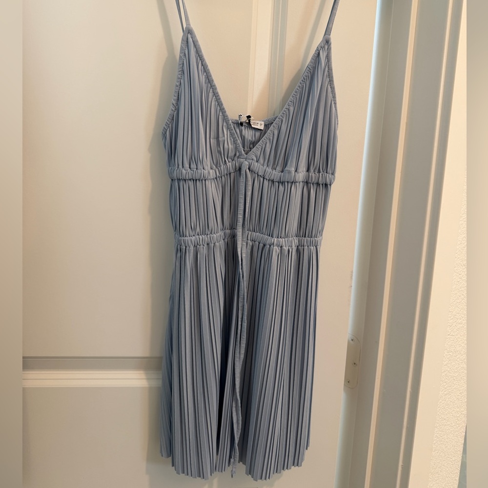 NEW Zara Blue Pleated Mini Dress